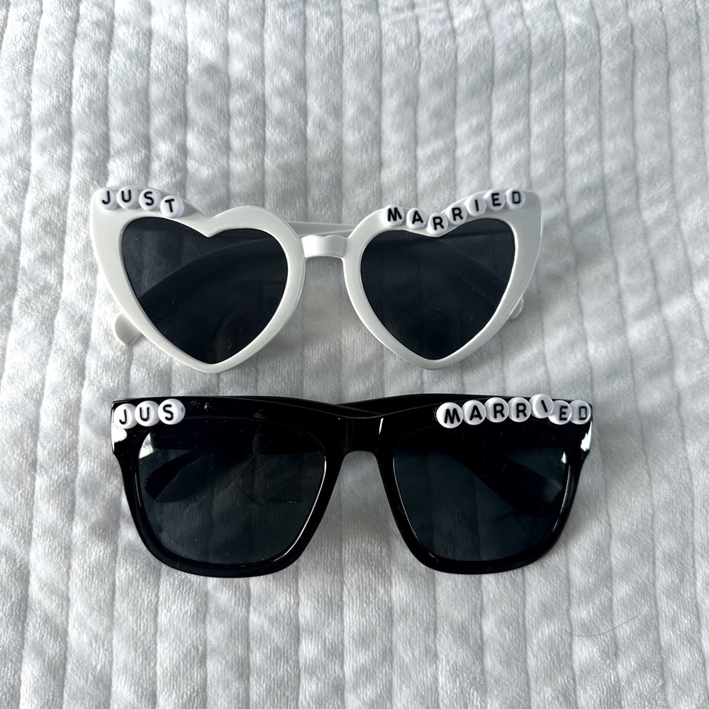 Just married bride & groom sunglasses
